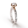 Sterling Silver, 9k Gold, and Pearl Kabbalah Ring with Love and Blessing Inscription  - 2