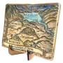 Art In Clay Ceramic Limited Edition Plaque Cartographic “The Footsteps of Christ” Wall Hanging with 24K Gold Accents - 2