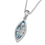 Noa Studios Sterling Silver and Roman Glass Marquise Grafted-In Necklace - 1