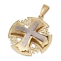 Ben Jewelry 14K Gold Handcrafted Jerusalem Cross Pendant - 1
