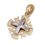 Ben Jewelry 14K Yellow Gold Jerusalem Cross Pendant with Decorative 14K White Gold - 1