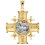 Ben Jewelry 14K Gold and Roman Glass Jerusalem Cross Pendant - 1