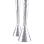 Bier Judaica Sterling Silver Cone Hammered Candlesticks - 3