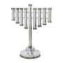 Bier Judaica Sterling Silver Cylinder Hanukkah Menorah With Studded Design - 1