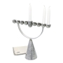 Bier Judaica Sterling Silver Hanukkah Menorah With Hammered Cone Design - 3