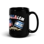 Jerusalem and USA - United We Stand Glossy Black Mug - 7