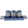 Communion Cup Set With Pomegranate Design By Yair Emanuel (Choice of Colors) - 1