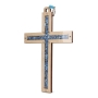 Wooden Cross Wall Hanging with Natural Blue Stones from the Holy Land - 2
