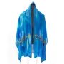 Galilee Silks Blue Women's Tallit with Seven Species - 1