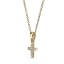 Yaniv Fine Jewelry 18K Gold Latin Cross Pendant With Diamond Accent (Variety of Colors) - 4