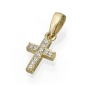 Yaniv Fine Jewelry 18K Gold Latin Cross Pendant With Diamond Accent (Variety of Colors) - 1