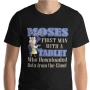 "Moses First Man with a Tablet" Fun Biblical T-Shirt (Choice of Colors) - 1