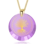Cubic Zirconia Tree of Life Necklace Micro-Inscribed With 24K Gold (Genesis 2:9) - 5