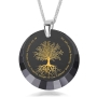 Cubic Zirconia Tree of Life Necklace Micro-Inscribed With 24K Gold (Genesis 2:9) - 4