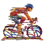 David Gerstein Colorful Cyclist ‘Champion’ Signed Sculpture  - 2