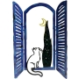 David Gerstein Signed Metal Sculpture – The Cat and the Moon Window” (2007) - 1