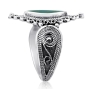 Rafael Jewelry Sterling Silver and Eilat Stone Filigree Marquise Ring - 3