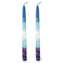 Purple and Blue Dipped Taper Candles - 2