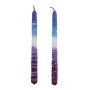 Dipped Taper Candles – Purple, Blue and White - 2