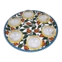 Dorit Judaica Stainless Steel Cutout Pomegranate Passover Seder Plate with Glass Bowls - 1