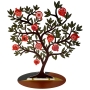 Dorit Judaica Metal Pomegranate Tree Sculpture with Blessings - 1
