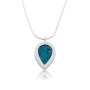 Sterling Silver and Eilat Stone Classy Leaf Necklace - 1