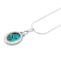 Sterling Silver and Eilat Stone Filigree Oval Filigree Necklace - 2