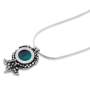 Rafael Jewelry Sterling Silver and Eilat Stone Ball Filigree Inverted Pomegranate Necklace - 2