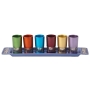 Yair Emanuel Silver Aluminium Jerusalem Kiddush Cup Set with Tray - Choice of Color - 3