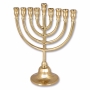 Yair Emanuel Classic Brass Stemmed Hanukkah Menorah - 2