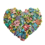 Yair Emanuel Hand-Painted Heart With Flowers Metal Cut-Out  - 3