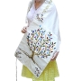 Tree of Life: Yair Emanuel Embroidered Poly Silk Prayer Shawl for Women - 1