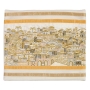 Yair Emanuel Fully Embroidered Cotton Jerusalem Tallit Prayer Shawl Set (White and Gold) - 3