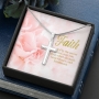 14K White Gold-Plated Latin Cross Necklace With Inspirational Gift Box – Faith - 3