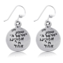 Sterling Silver Circle Star of David Earrings with Turquoise / Garnet Stone - Shema Yisrael - 2
