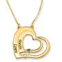 Gold-Plated Double Heart Name Necklace For Mom (Up to Two Names) - 1