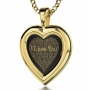 Gold Plated Heart Necklace with "I Love You" in 120 Languages - 4