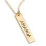 Sterling Silver or 24K Gold Plated Bar Name Necklace - 4