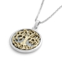 Rafael Jewelry Handcrafted 925 Sterling Silver Tree of Life Design Pendant Necklace With 14K Yellow Gold - 4