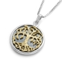 Rafael Jewelry Handcrafted 925 Sterling Silver Tree of Life Design Pendant Necklace With 14K Yellow Gold - 5