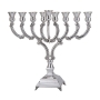 Sterling Silver Hammered Livni Arc Hanukkah Menorah by Hadad Bros - 1