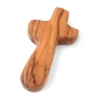 Olive Wood Hand-Carved Holding Cross - 1