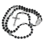 Holyland Rosary Black Wood Beaded Rosary With Crucifix and Jordan River Water - 2