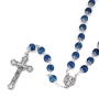 Holyland Rosary Blessing From Jerusalem Blue Beaded Rosary With Jerusalem Cross and Crucifix - 2
