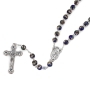 Holyland Rosary Blue Cloisonné Rose Beaded Rosary With Virgin Mary and Crucifix - 5