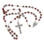 Holyland Rosary Cloisonné Rose Beaded Rosary With Virgin Mary and Crucifix - 2