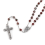 Holyland Rosary Cloisonné Rose Beaded Rosary With Virgin Mary and Crucifix - 3