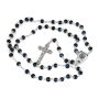 Holyland Rosary Dark Blue Beaded Rosary With Crucifix and Jordan River Water - 1