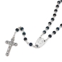 Holyland Rosary Dark Blue Beaded Rosary With Crucifix and Jordan River Water - 2