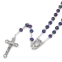 Holyland Rosary Decorated Blue Beaded Rosary With Crucifix and Jordan River Water - 2